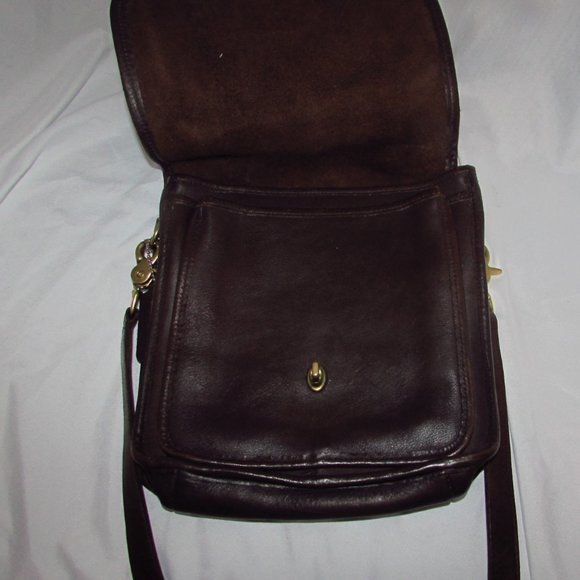 Vintage COACH Station Willis 9927 Brown Leather Crossbody Saddle Handbag Bag - Picture 9 of 10